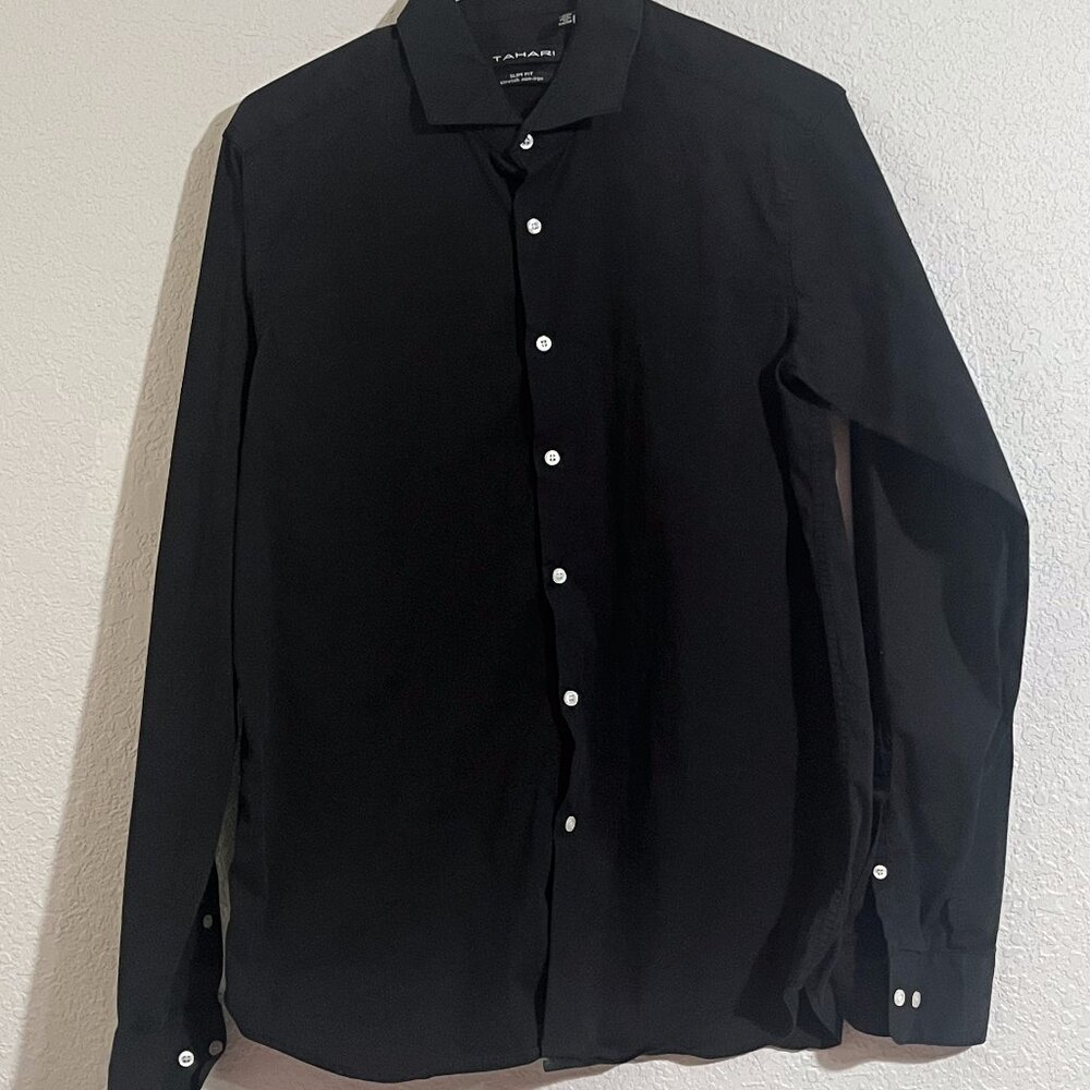 Tahari Slim Fit Stretch Non-Iron Shirt, Size Medium